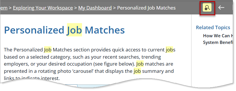 Highlighted Search Terms in a Found Topic and the 'Remove Search Highlights' Icon