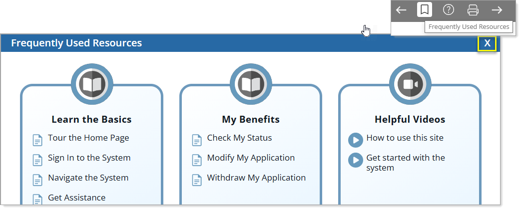 Displaying a Curated Set of Helpful Resources