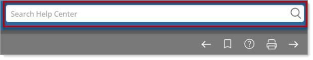 Search Field at the Top of the Help Center Window