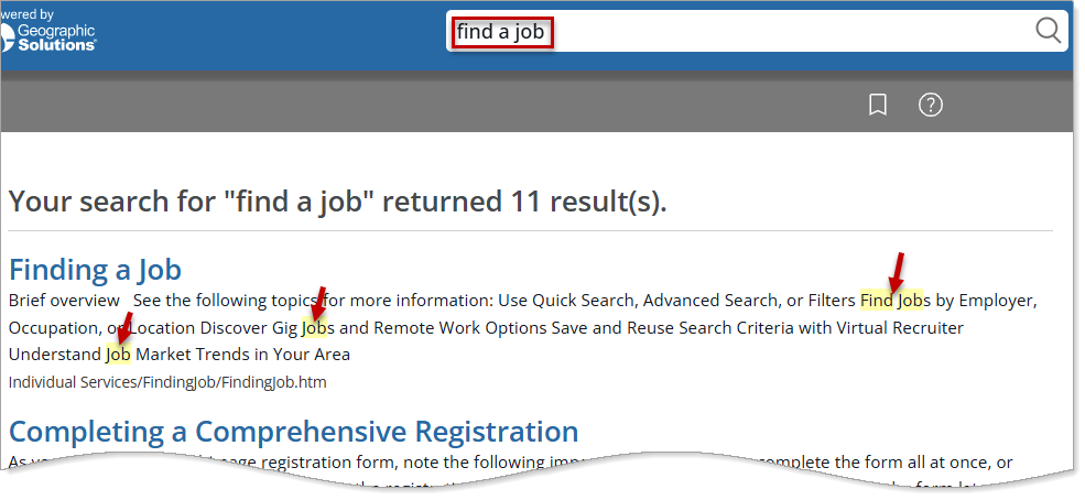 Search Results Matching Any Words in the Search String