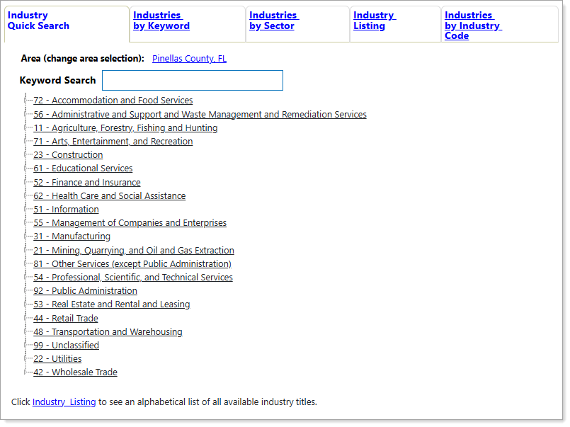 Industry Quick Search
