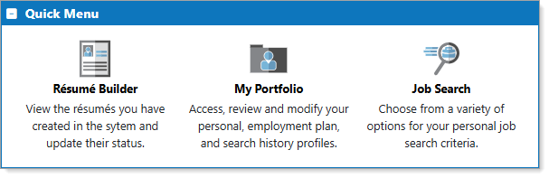Directory of Services – Quick Menu