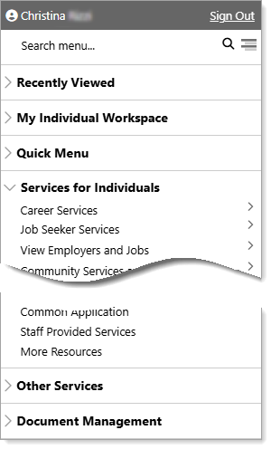 Left Navigation Menu