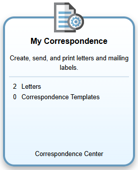My Correspondence Widget